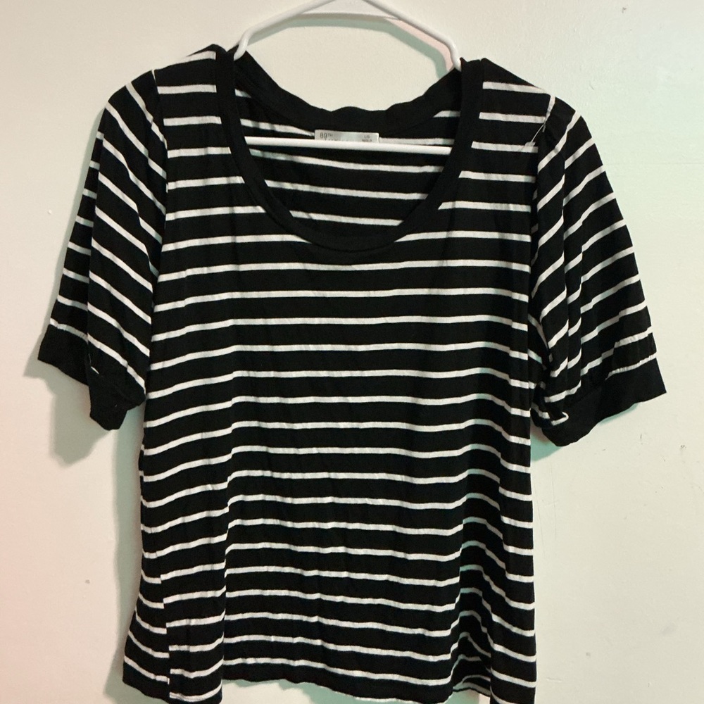 Madison Monochrome Striped Short Sleeve Top